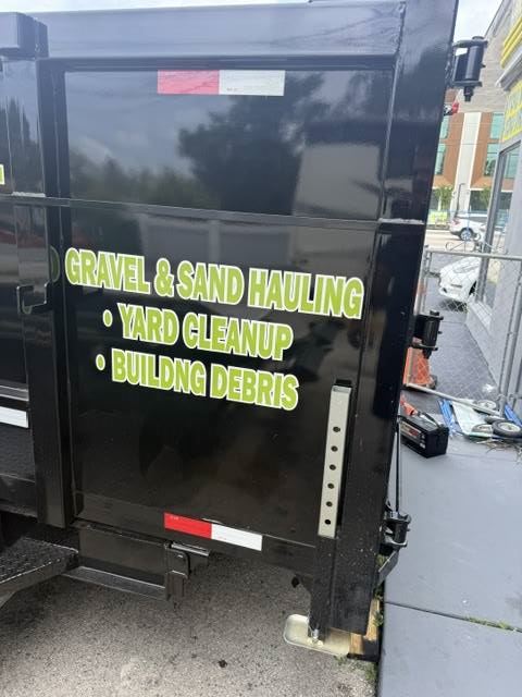 Dump trailer for gravel sand yard cleanup and building debris in Broward County